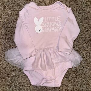 Cat & Jack lavender Easter bunnyLong Sleeve Baby Onesie with Tulle Skirt 18m